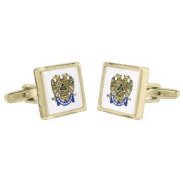 32 Degree Mason T-Shirt Gold Finish Cufflinks