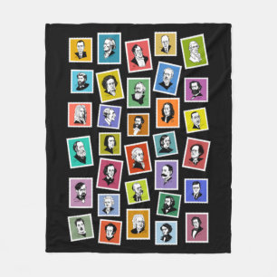 32 graphic portraits of the greatest composers fleece blanket