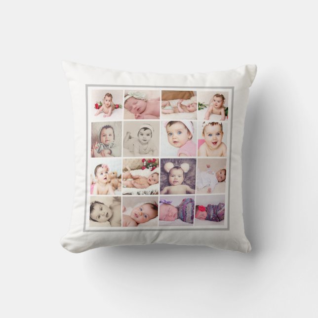 32 Photo Collage Unique Personalised Cushion (Front)