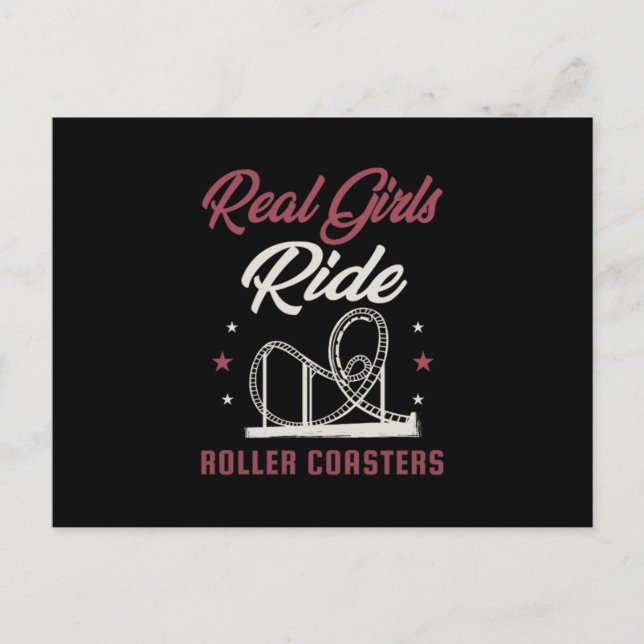 32.Real Girls Ride Roller Coasters Invitation Postcard (Front)