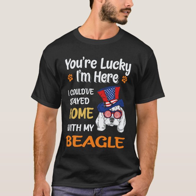 32 Stayed Home With My Beagle T-Shirt (Front)
