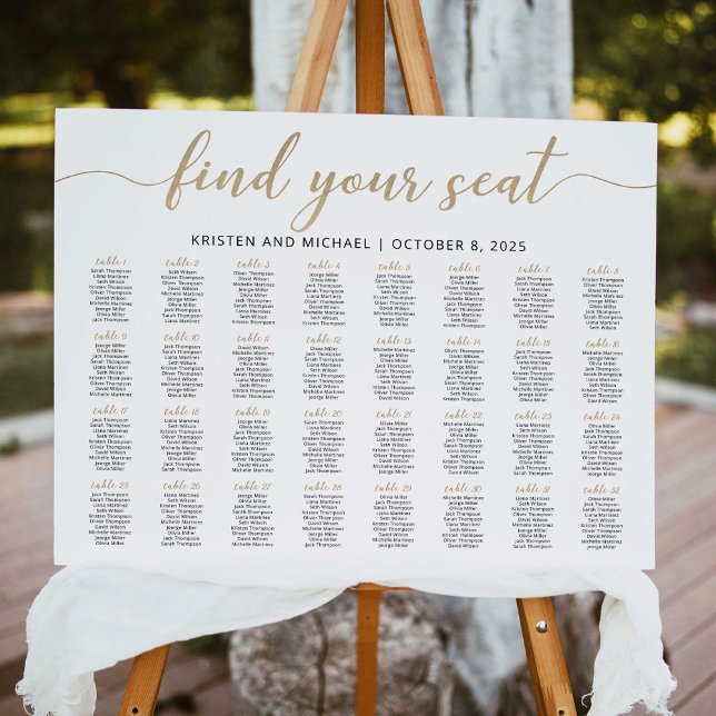32 Tables Find Your Seat Seating Chart Plan (Creator Uploaded)