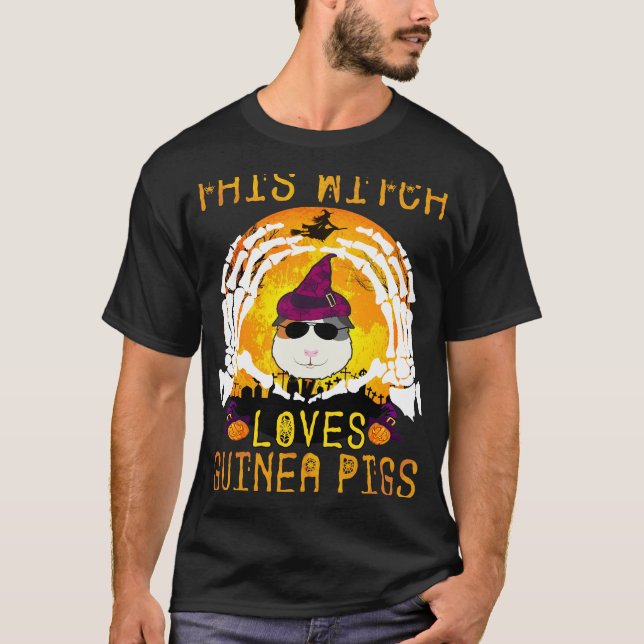 32 This Witch Loves Guinea Pigs Halloween T-Shirt (Front)