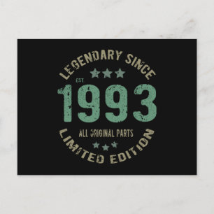 32 Year Old Bday 1993 Epic Legend 32nd Birthday Postcard
