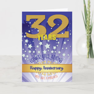 32 Year Recovery Anniversary Bold Numeral Card