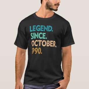 32 Years Old  Legend Since October 1990 32nd Birth T-Shirt