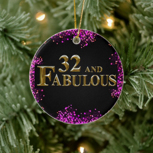 32nd Birthday  Ceramic Tree Decoration (Tree)