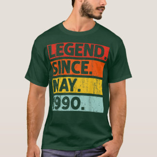 32nd Birthday Gifts Legend Since May 1990 32 Years T-Shirt