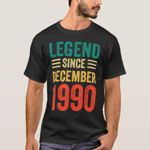 32nd Birthday Legend Since December 1990 32 Years T-Shirt