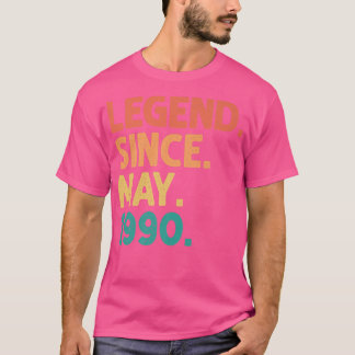 32nd Birthday Legend Since May 1990 32 Years Old V T-Shirt