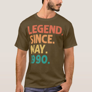 32nd Birthday Legend Since May 1990 32 Years Old V T-Shirt