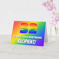 32nd Birthday: Multicolored Rainbow Pattern # 32