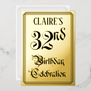 32nd Birthday Party — Elegant Script + Custom Name
