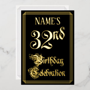 32nd Birthday Party — Fancy Script & Custom Name