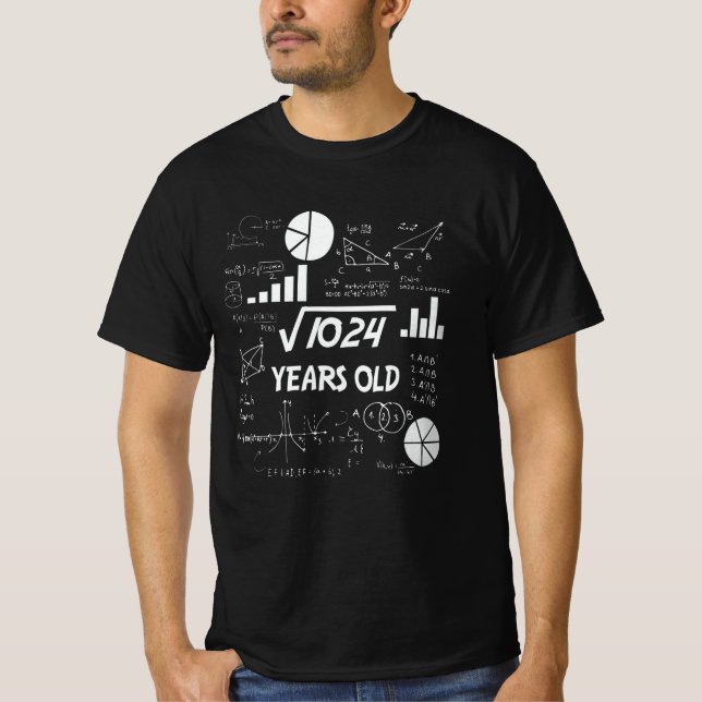 32nd Birthday Square Root Math 32 Years Old Bday T-Shirt (Front)