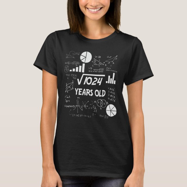 32nd Birthday Square Root Math 32 Years Old Bday T-Shirt (Front)
