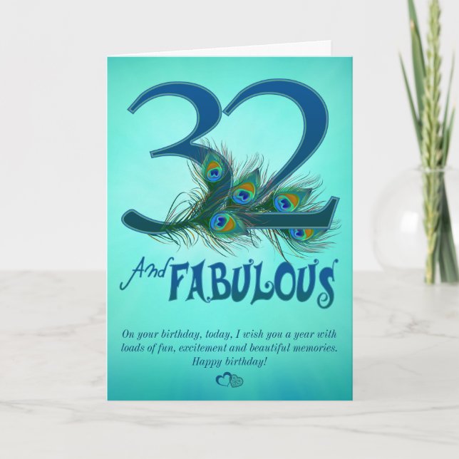 32nd Birthday template Cards (Front)