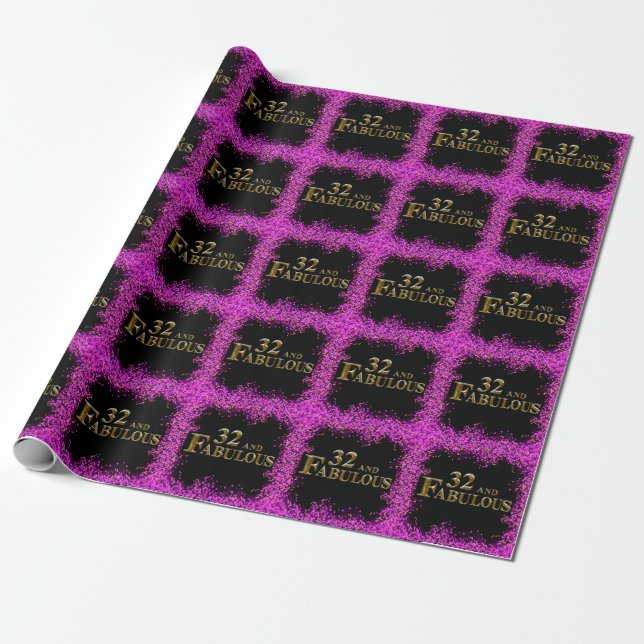 32nd Birthday  Wrapping Paper (Unrolled)