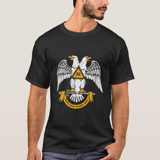 32Nd Degree Masonic Scottish Rite Wings Down Fathe T-Shirt (Front)