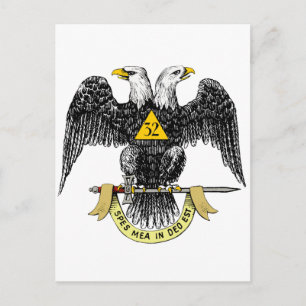 32nd Degree Scottish Rite Black Eagle Postcard