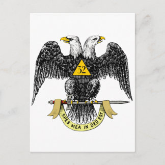 32nd Degree Scottish Rite Black Eagle Postcard