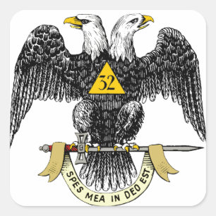 32nd Degree Scottish Rite Black Eagle Square Sticker