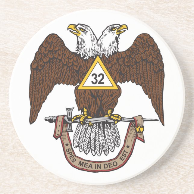 32nd Degree Scottish Rite Brown Eagle Coaster (Front)