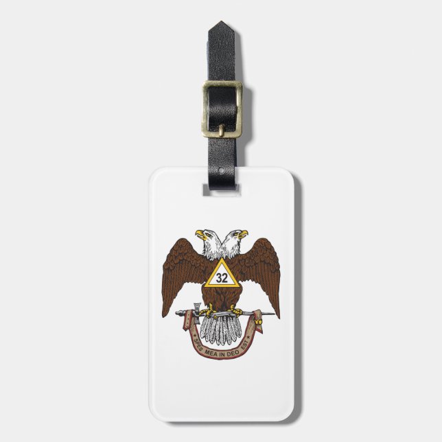 32nd Degree Scottish Rite Brown Eagle Luggage Tag (Front Vertical)