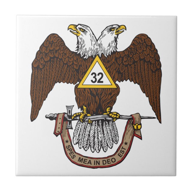 32nd Degree Scottish Rite Brown Eagle Tile (Front)
