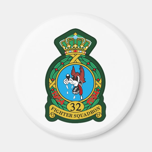 32nd (Tactical) Fighter Squadron Wolfhounds Magnet (Front)