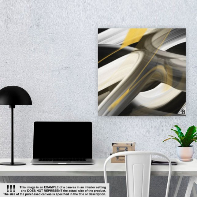 32x32" Trend Abstract Art Canvas Black White Gold (Creator Uploaded)