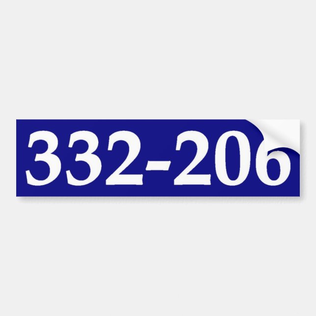 332-206. BUMPER STICKER (Front)
