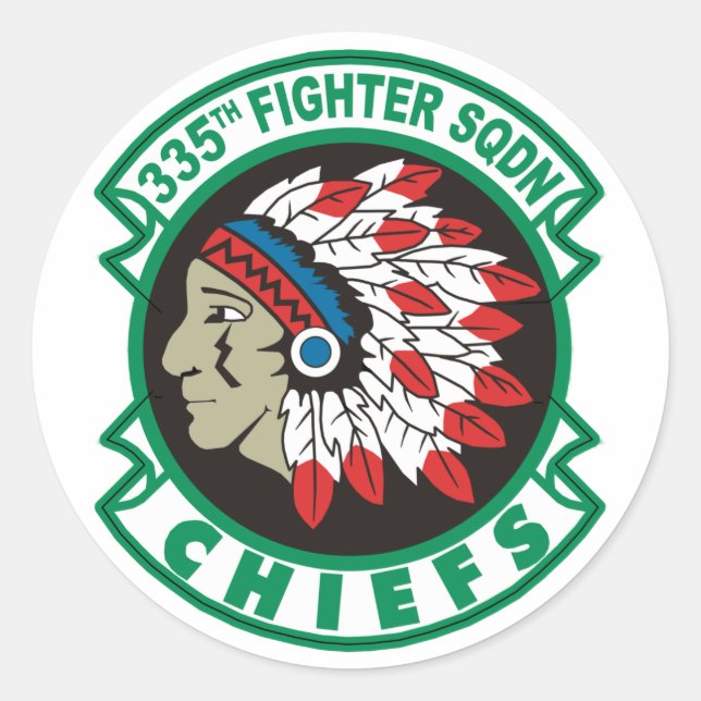 335th Fighter Squadron Classic Round Sticker (Front)
