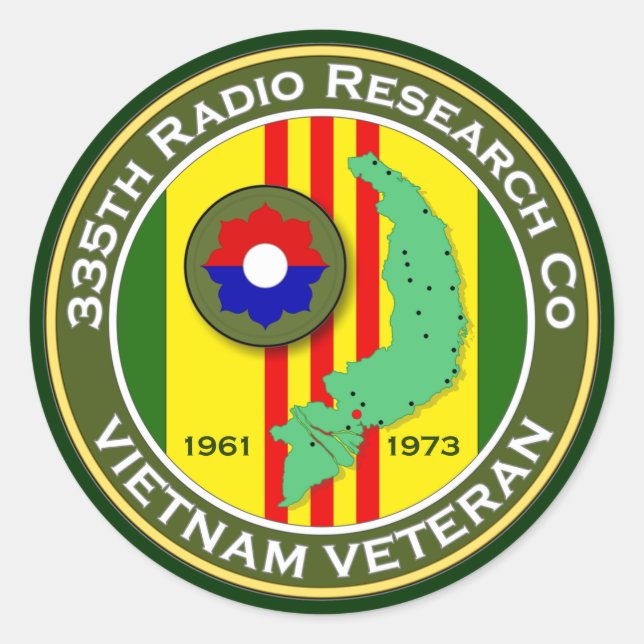 335th RRC 2 - ASA Vietnam Classic Round Sticker (Front)