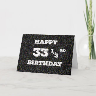 33 1/3 birthday squiggles card