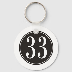 #33 Black Circle Key Ring