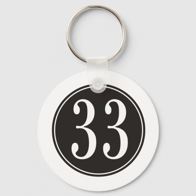 #33 Black Circle Key Ring (Front)