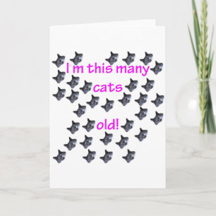 33 Cat Heads Old Card