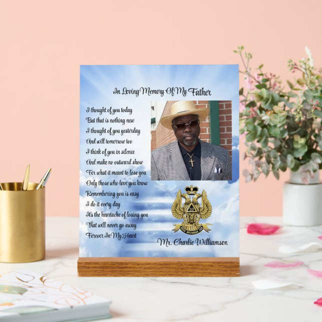 33 Degree Mason Memorial Photo Acrylic Sign (Wedding)