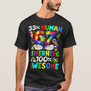 33 Human 67 Superhero Autism Awareness Funny Men T-Shirt