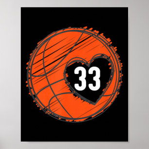 33 Number 33 - Basball Graphic Saying Ball Bball Poster