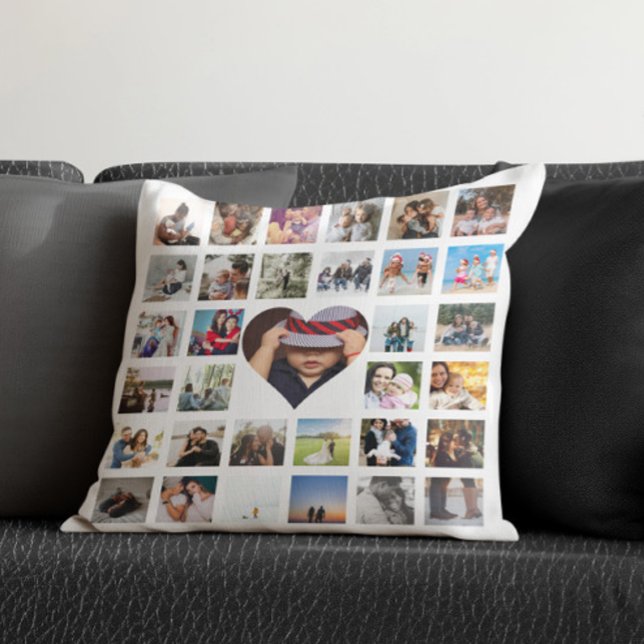 33 Photo Template Personalised Custom Made Collage Cushion (33 Photo Template Personalized Custom Made Collage Throw Pillow by Ricaso. Photo gift ideas )