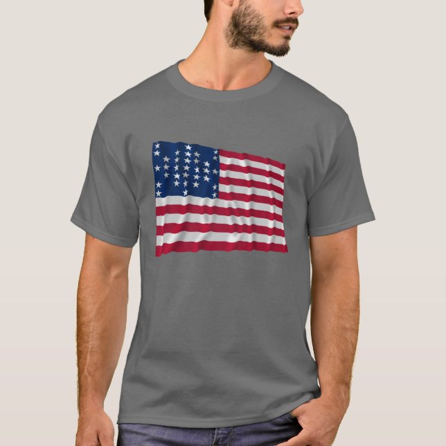 33-star flag, Fort Sumter storm pattern T-Shirt (Front)