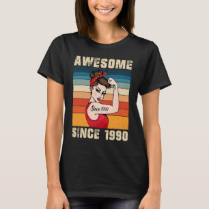 33 Year Old Awesome Since 1990 33rd Birthday Wome T-Shirt