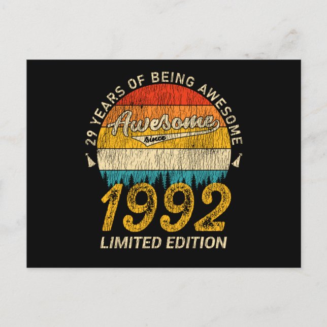33 Year Old Bday Retro Awesome 33rd Birthday Gift Postcard (Front)