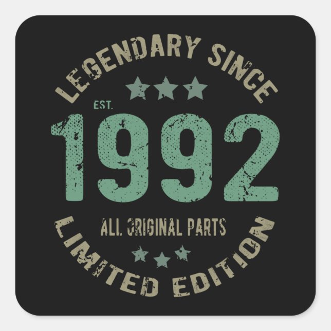 33 Year Old Birthday Legend 33rd Birthday Gift Square Sticker (Front)