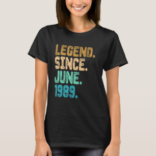 33 Year Old Legend Since June 1989 33rd Birthday V T-Shirt