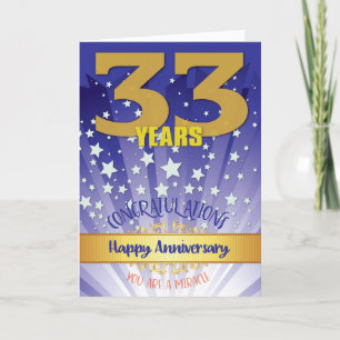 33 Year Recovery Anniversary Bold Numeral Card