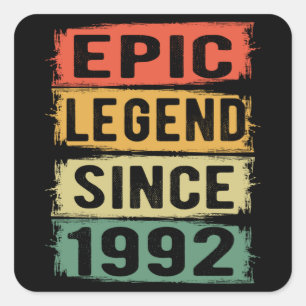 33 Years Old Bday Epic Legend 33rd Birthday Gift Square Sticker