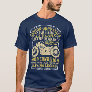 33 Years Old Biker Birthday Classic Vintage motorc T-Shirt